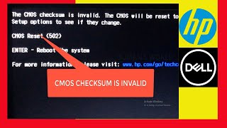 CMOS checksum is invalid  Fix the computer startup problem  HPDELLASSUS [upl. by Meek991]