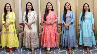 Festive Wear Anarkali kurta from Rangita  Snapdeal Festive Kurta haul [upl. by Assilla]