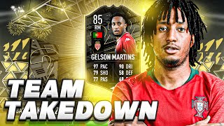 SS GELSON MARTINS 85 CRAZY TEAM TAKEDOWN FIFA 22 ULTIMATE TEAM [upl. by Yznil]