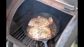 Cast Iron Ribeye Steak On The Grill  Outdoor Cooking [upl. by Yeldud730]