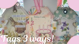 TUTORIAL Which is your favourite Daphne’s Diary Vintage or Scrapbook Paper JUNK JOURNAL TAGS [upl. by Blaze]