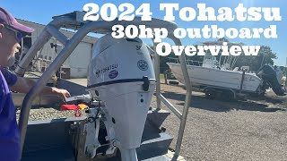 2024 Tohatsu 30hp tiller outboard overview [upl. by Kiraa416]