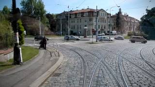 Ride from Malostranska to Prague Castle by the tram no 22 [upl. by Dinnie]