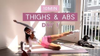 Day 1  1 Month Pilates Plan  10MIN inner thighs amp lower ab burn  no equipment or repeats [upl. by Remmus740]