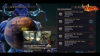 Warframe Steel Path Incursion Everest Earth Mission Excavation level 101106 [upl. by Saturday]