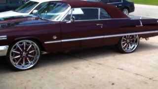 1963 Chevy Impala Vert on 24quot staggered asantis [upl. by Teews]