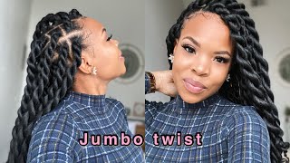 Easy method for Jumbo Twist On short natural hair beginner friendly [upl. by Ahsiatal]