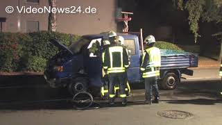 03092016  VN24  Feuerteufel stecken VWTransporter in Waltrop in Brand [upl. by Enneirdna]