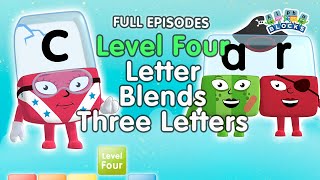 BacktoSchool  Alphablocks Level Four  Letter Blends  Three Letters  Full Episodes [upl. by Aerdnahc]