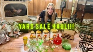 Yard Sale Haul uraniumglass merrymushroom vintagetreasures terrestrialtreasures [upl. by Newsom467]