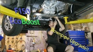 2018 ford F150 Ecoboost Downpipe install needs fabrication [upl. by Coughlin793]