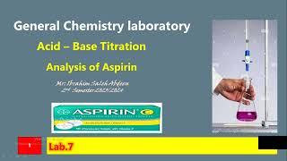 Acid  Base Titration  Analysis of Aspirin [upl. by Lenette]