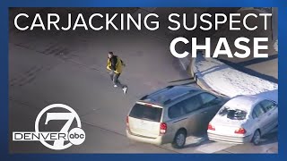 RAW VIDEO Entire high speed chase of carjacking suspect through Denver metro area [upl. by Reifnnej2]