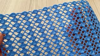 WONDERFUL SUPER EASY Crochet Blouse Shawl Runner Pattern Tutorial [upl. by Donall]