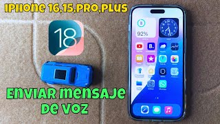 Enviar mensaje de voz en iPhone 1615proplus ios 18 [upl. by Priscilla217]