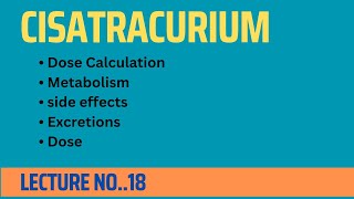 injection cisatracurium  cisatracurium dose calculations  metabolism of cisatracurium [upl. by Iey]