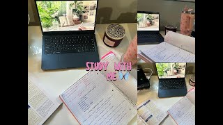 🦋 1Hour study with me  Rain music calm piano  ch6  productive study session  Neenusbasiclife [upl. by Zenitram]