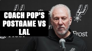 Coach Pop Recaps Spurs vs Lakers Game  2232024 [upl. by Kolosick]