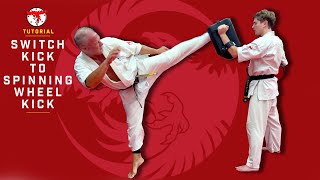 Kyokushin Karate Switch Kick to Spinning Kick Tutorial 4K [upl. by Herahab]