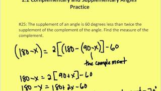 22 Complementary and Supplementary Angles Lesson and Practice [upl. by Humble]