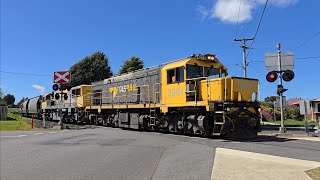 TasRail 2001 2054 46 Coal train crossing Arthur Street Perth [upl. by Frere]