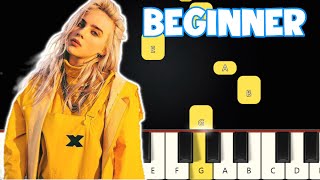 Lovely  Billie Eilish  Beginner Piano Tutorial  Easy Piano [upl. by Akirat]