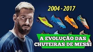 A evolução das chuteiras de Messi [upl. by Iuqcaj]