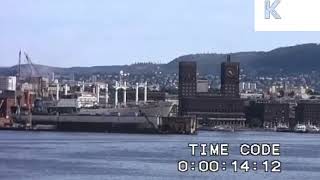 1970s Oslo Harbour Town Hall and Kavringen Lighthouse Home Movie [upl. by Nennarb]