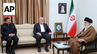 Irans Supreme Leader Khamenei meets Hamas leader Haniyeh in Tehran [upl. by Pantin]