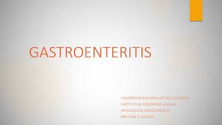 GASTROENTERITIS INFECCIOSA AGUDA [upl. by Hefter]