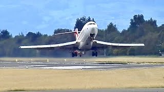 Overloaded Plane Loses Height After Takeoff [upl. by Atsirc]