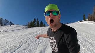 Snowboarding around Absolut park in Flachauwinkl Austria [upl. by Ymmik]