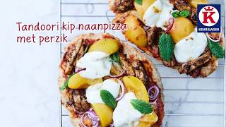 Keurslager recept  Tandoori kip naanpizza met perzik [upl. by Cheslie754]