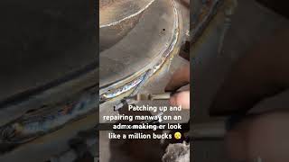 Manway nozzle preheat repair with stainless and patch job on tanker car welding stainless welder [upl. by Clarissa888]