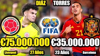 Comparación COLOMBIA VS ESPAÑA  Fecha FIFA Marzo AMISTOSO  Luís Díaz vs Ferran Torres [upl. by Nelie564]