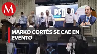 VIDEO Dirigente nacional del PAN sufre caída durante evento en Monterrey [upl. by Vel]