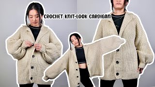 Crochet Knitlook Cardigan Tutorial [upl. by Laine]