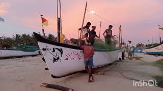 Varca beach South Goa Fishing boatswhite sand Goan beachSunset [upl. by Ayila]