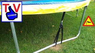 Trampoline anchors install tutorial  Trampolin Bodenanker Erdanker Anker Anleitung sturmsicher [upl. by Cavit]