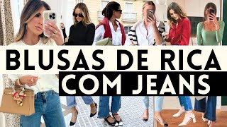 🔴 BLUSAS DE RICA QUE SÃO ELEGANTES E FICAM LINDAS COM JEANS MODA OUTONO INVERNO 2024 [upl. by Ariamat889]