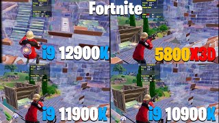 i9 10900K amp i9 11900K amp 12900K VS 5800X3D  Fortnite Performance Mode [upl. by Kenay]