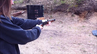 Wife Shooting the Rossi Ranch Hand 44 Magnum [upl. by Arakaj640]