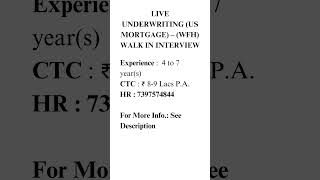 PreviousNext LIVE UNDERWRITING US MORTGAGE – WFH WALK IN INTERVIEW [upl. by Aislehc415]