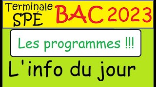 Les programmes officiels du BAC 2023 et après  les épreuves de spé mathsles autres spé [upl. by Garek]