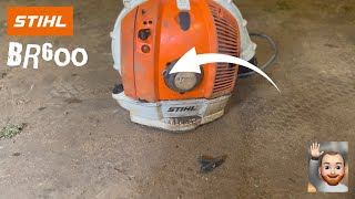 STIHL BR600 Pull cord replacement 🔧• stihl howto diy mechanic [upl. by Gotcher733]