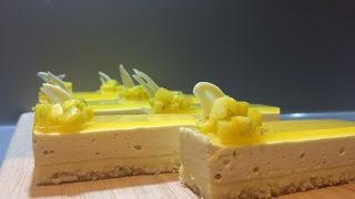 Coconut White Chocolate and Mango mousse slices  gluten free [upl. by Eibot551]