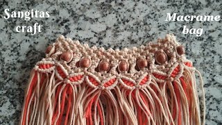 Macrame bag part 1  cord bag  hand made bag new design 2021 dorir bag toiri [upl. by Stewardson553]