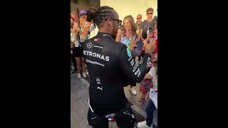 Lewis Hamilton already signing a Ferrari cap before last race of the 2024 season lewishamilton [upl. by Karla]