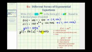 Ex Rewrite Exponential Functions y  aekt to y  abt [upl. by Franny]