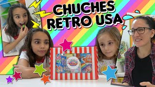 CHUCHES RETRO USA Probando Chucherías Raras y Antiguas de EEUU en Divertilandia [upl. by Nert]